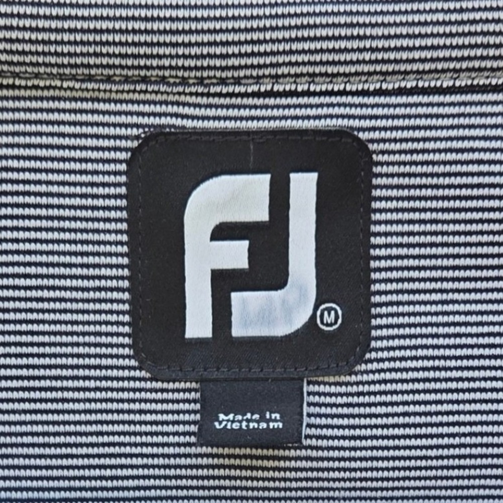 FootJoy Mens M Quarter Zip Golf Pullover Navy White Stripe Athleisure FJ